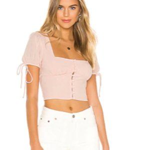 superdown Rosa Button Up Top in Nude